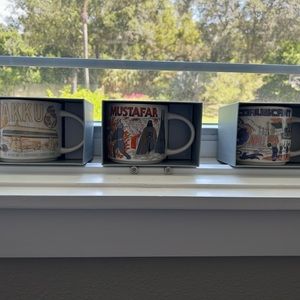 NIB NEW 2023 Full Set 3 Starbucks Star Wars Coruscant Mustafar Jakku Mugs Disney